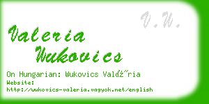 valeria wukovics business card